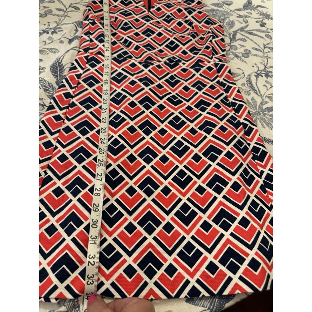 Gap Designed & Crafted Sleeveless Fully Lined Dress Pink And Blue Geometric Sz 2 - Picture 11 of 12